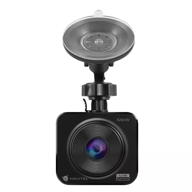 Vaizdo registratorius Navitel R200 NV – Full HD 1920×1080, 140° kampas, 2 colių ekranas, MicroSD iki 64 GB, baterija ir automobilinis maitinimas