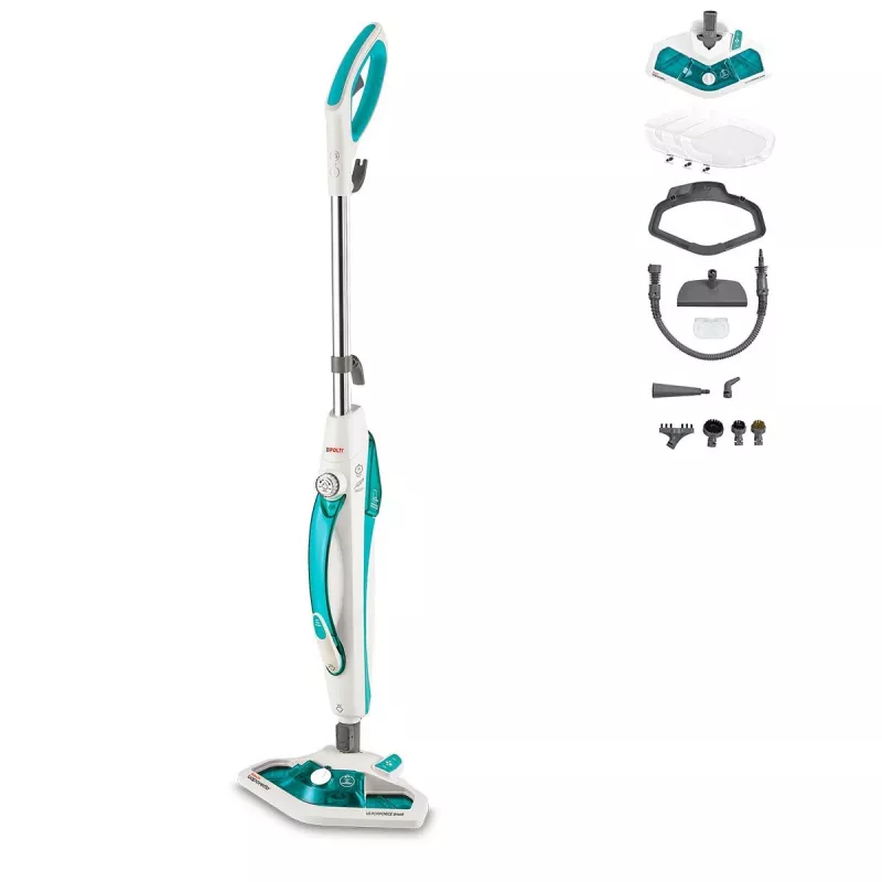 Polti Vaporetto SV450_Double garų šluota 0,3 L 1500 W turkio, balta