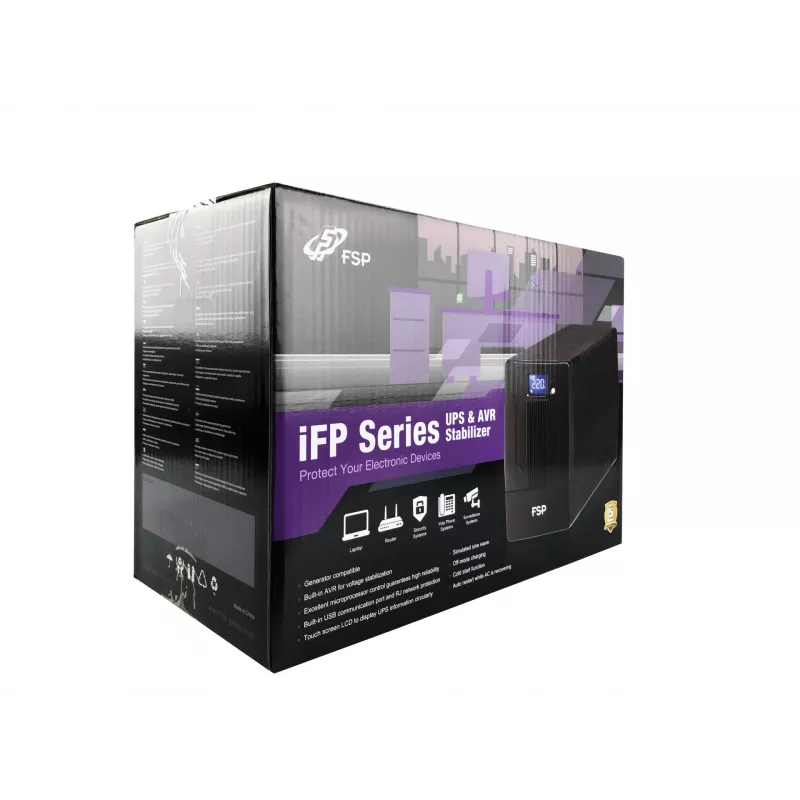 FSP iFP 600 nepertraukiamo maitinimo šaltinis (UPS) Line-Interactive 0.6 kVA 360 W 2 AC lizdai