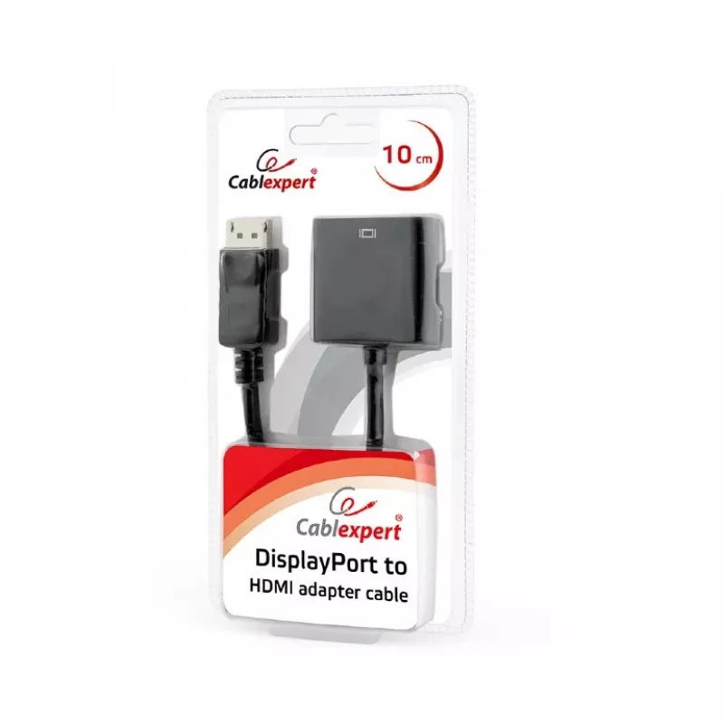 GEMBIRD DisplayPort į HDMI adapterio kabelis - juodas, lizdinėje pakuotėje