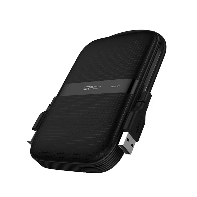 Išorinis kietasis diskas 2,5 colio Silicon Power Armor A60 1 TB USB 3.2 Gen 1 (USB-A) juodas, atsparus smūgiams