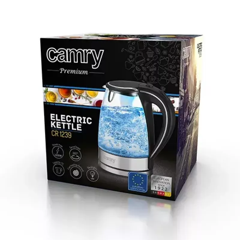 Elektrinis virdulys Camry CR 1290 – stiklinis korpusas, 1,7 L, 2000 W