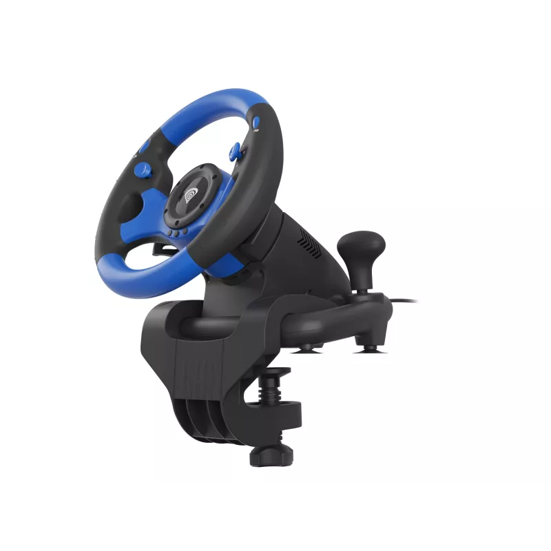 GENESIS Seaborg 350 Juodas, Mėlynas USB Vairas su Pedalais, Nintendo Switch, PC, PlayStation 4, PlayStation 3, Xbox 360, Xbox One, Xbox Series S, Xbox Series X