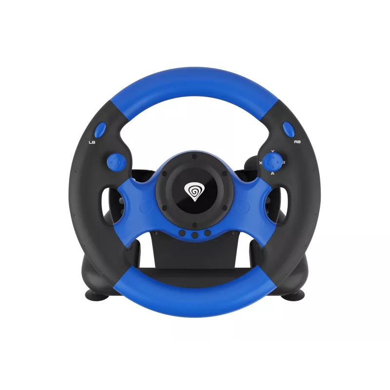 GENESIS Seaborg 350 Juodas, Mėlynas USB Vairas su Pedalais, Nintendo Switch, PC, PlayStation 4, PlayStation 3, Xbox 360, Xbox One, Xbox Series S, Xbox Series X