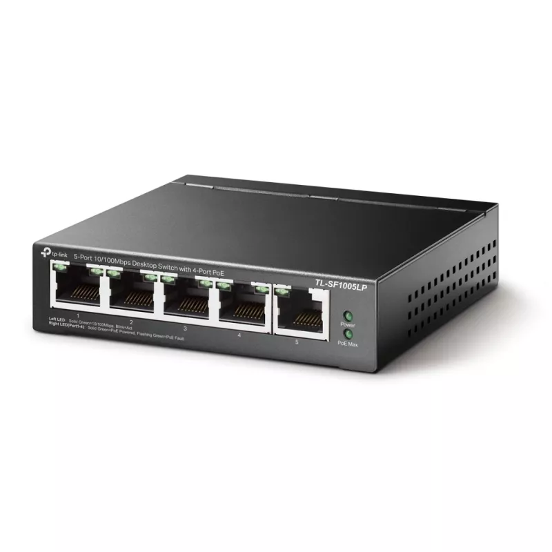 Nevaldomas jungiklis TP-Link TL-SF1005LP 5 prievadų 10/100Mbps su 4 prievadais PoE