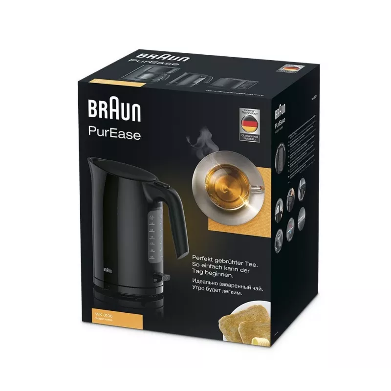 Braun PurEase WK 3100 BK elektrinis virdulys 1.7 L 2200 W juodas