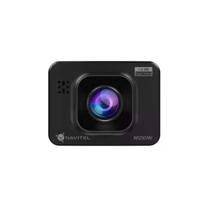 Automobilinis vaizdo registratorius Navitel AR250 NV – 1 kamera 1920×1080, 140° kampas, įmontuotas ekranas, MicroSD, baterija ir cigarečių degtuko maitinimas