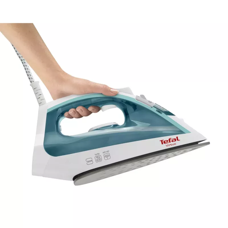 Lyginimo lygintuvas Tefal Virtuo FV1710 — 1800 W, 80 g/min garo stiprinimas, vertikalus garas, žalia/balta