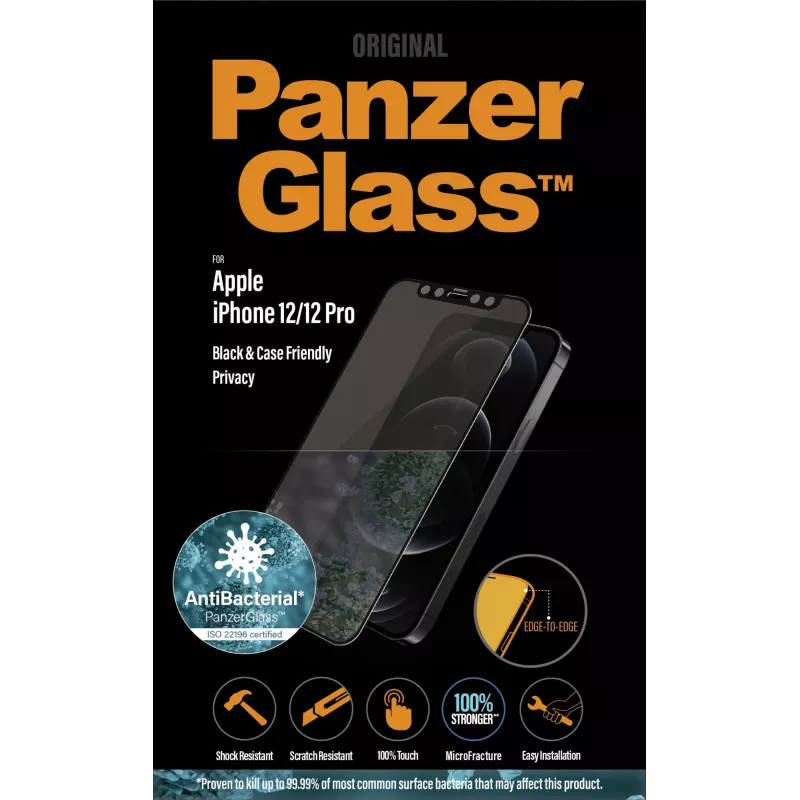PanzerGlass ® Privatumo apsauginis stiklas iPhone 12 | 12 Pro | nuo krašto iki krašto