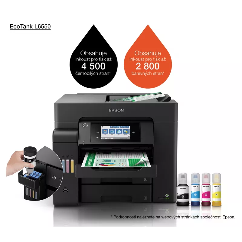 Daugiafunkcis įrenginys Epson EcoTank L6550 rašalinis spalvotas spausdinimas, 4800x2400 DPI, A4, Wi‑Fi, Ethernet