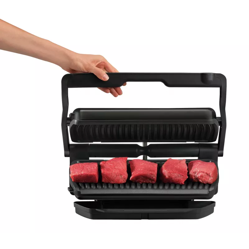 Kontaktinis grilis Tefal GC7228 – 800 cm² kaitlentė, reguliuojamas termostatas, juodas nerūdijantis plienas