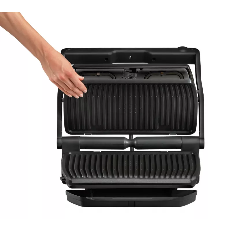 Kontaktinis grilis Tefal GC7228 – 800 cm² kaitlentė, reguliuojamas termostatas, juodas nerūdijantis plienas