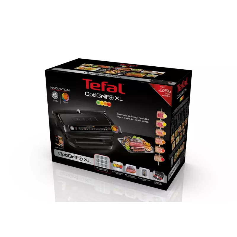 Kontaktinis grilis Tefal GC7228 – 800 cm² kaitlentė, reguliuojamas termostatas, juodas nerūdijantis plienas