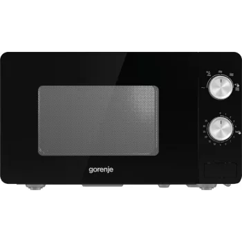 Mikrobangų krosnelė Gorenje MO20E1B — 20 L, 800 W, 5 galios lygiai, 270 mm padėklas, juoda