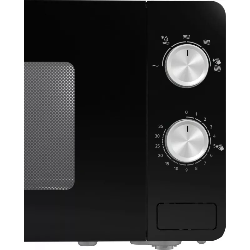 Mikrobangų krosnelė Gorenje MO20E1B — 20 L, 800 W, 5 galios lygiai, 270 mm padėklas, juoda