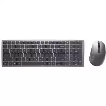 Belaidė klaviatūra ir pelė Dell KM7120W Bluetooth Titan Gray kompaktiška klaviatūra ergonomiška pelė