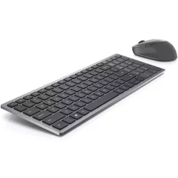 Belaidė klaviatūra ir pelė Dell KM7120W Bluetooth Titan Gray kompaktiška klaviatūra ergonomiška pelė