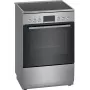 Laisvai pastatoma elektrinė viryklė Bosch Serie 4 HKR39A250U, keraminė kaitlentė 4 zonos, orkaitė 66 L, nerūdijantis plienas, 600 mm