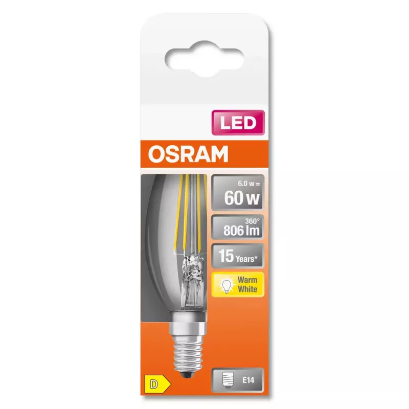 LED lemputė Osram STAR Šilta balta 2700 K 5,5 W E14 D