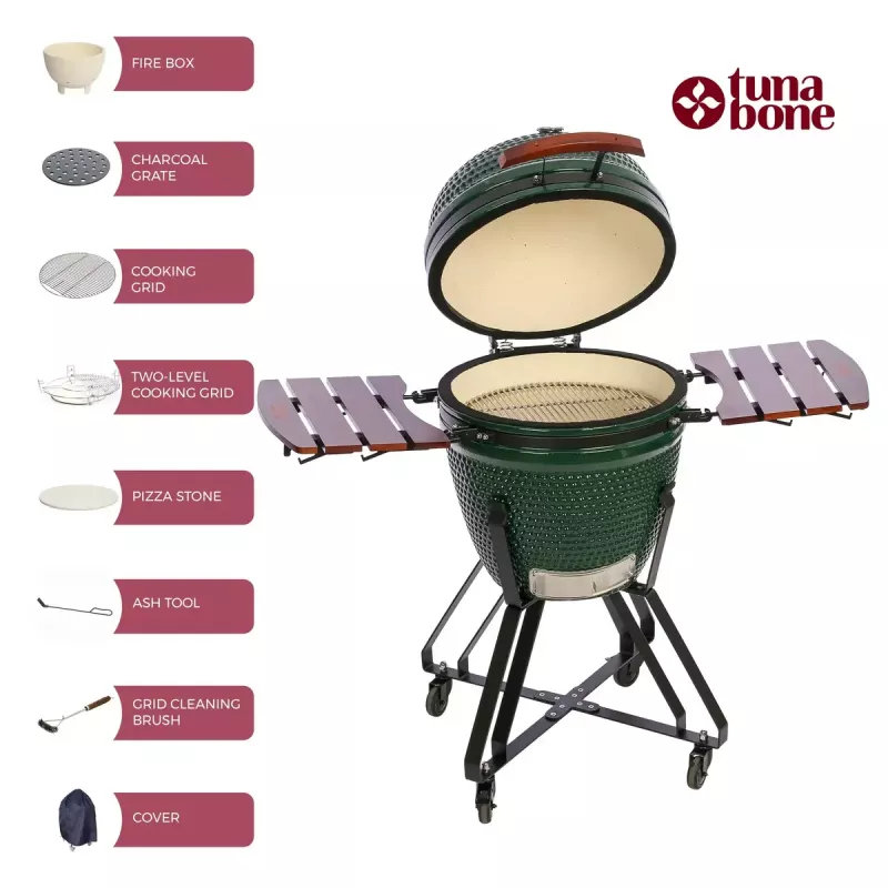 Anglinė kamado kepsninė TUNABONE TunaBone Classic 21 col. M dydžio žalia