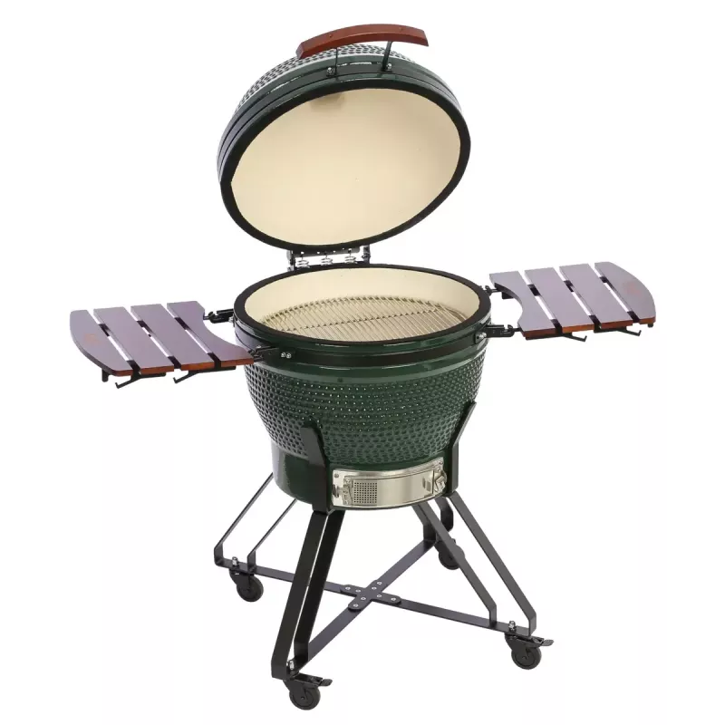 Keraminis kamado grilis TARGUS TBG24GREEN-02 – 24 colių žalias anglinis kepsninė