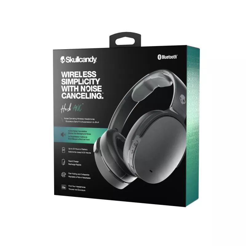 Skullcandy Hesh ANC S6HHW-N740 ausinės virš ausų, belaidės ir laidinės, Bluetooth, aktyvus triukšmo mažinimas, USB-C, iki 22 val., True Black