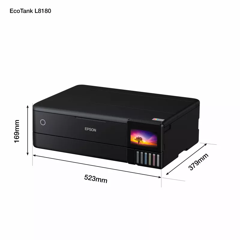 Daugiafunkcinis rašalinis spausdintuvas Epson EcoTank L8180 – A3+, spalvotas, 5760x1440 DPI, 32 ppm, dvipusis, Wi‑Fi, Ethernet