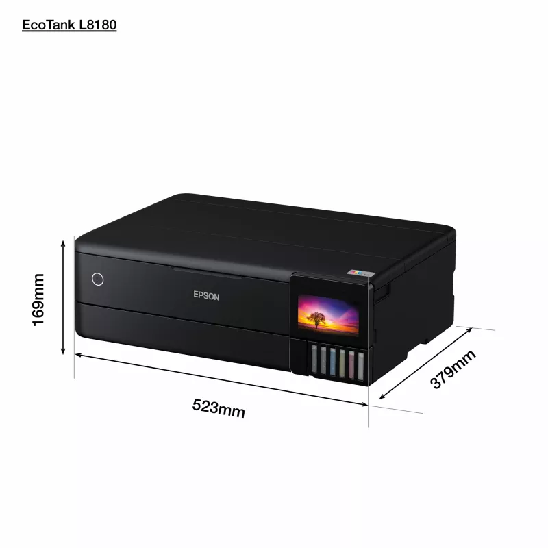Daugiafunkcinis rašalinis spausdintuvas Epson EcoTank L8180 – A3+, spalvotas, 5760x1440 DPI, 32 ppm, dvipusis, Wi‑Fi, Ethernet