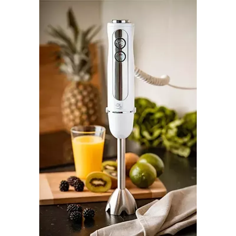 Panardintuvas Adler AD 4625w – rankinis blenderis, 5 greičiai, turbo, 1500 W, nerūdijančio plieno antgalis, sidabrinis/baltas
