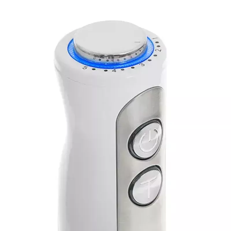 Panardintuvas Adler AD 4625w – rankinis blenderis, 5 greičiai, turbo, 1500 W, nerūdijančio plieno antgalis, sidabrinis/baltas