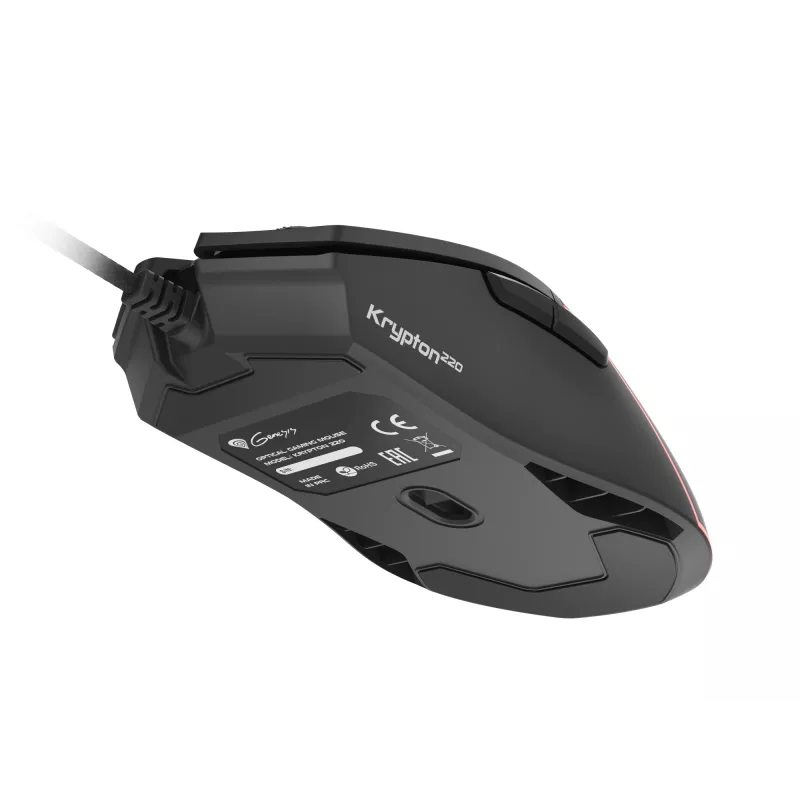Pelė GENESIS Krypton 220 žaidimams, dešinei rankai, USB Type-A, optinė, 6400 DPI