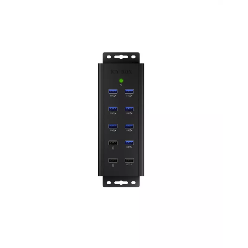ICY BOX IB-HUB1703-QC3 USB 3.2 Gen 1 (3.1 Gen 1) Type-B 5000 Mbit/s juodas