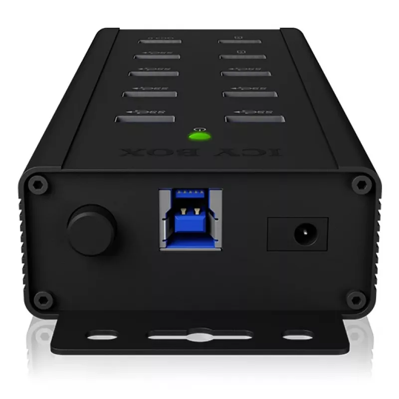 ICY BOX IB-HUB1703-QC3 USB 3.2 Gen 1 (3.1 Gen 1) Type-B 5000 Mbit/s juodas