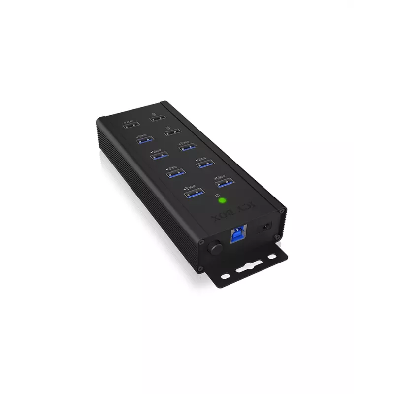 ICY BOX IB-HUB1703-QC3 USB 3.2 Gen 1 (3.1 Gen 1) Type-B 5000 Mbit/s juodas