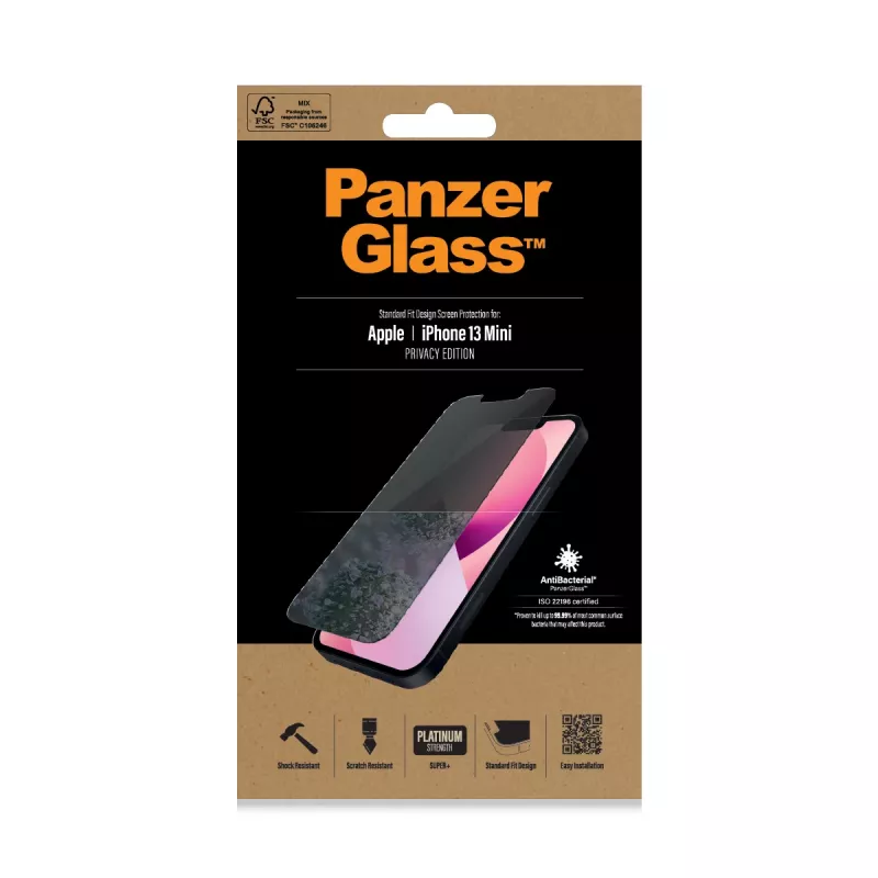 PanzerGlass ® Privatumo ekrano apsauga iPhone 13 Mini | Standartinis prigludimas