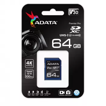 ADATA ASDX64GUI3V30S-R atminties kortelė 64 GB SDXC UHS-I Class 10
