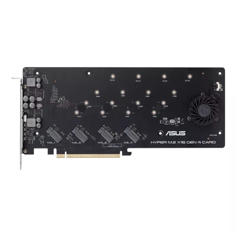ASUS Hyper M.2 x16 Gen 4 kortelė – PCIe 4.0 adapteris keturiems NVMe M.2 diskams
