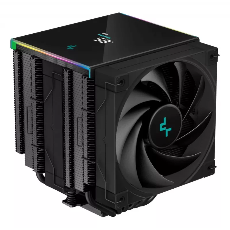 Oro aušintuvas DeepCool AK620, 12 cm, du 120 mm ventiliatoriai, 6 šilumos vamzdeliai, TDP 260 W, PWM, FDB, aukštis 160 mm, juodas