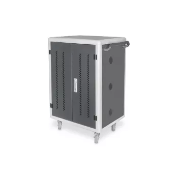 DIGITUS Įkrovimo vežimėlis 30 vietų, 15,6 col., juodas 1100 x 700 x 650 mm, su USB, PDU, ventiliatoriumi