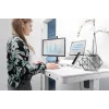 DIGITUS elektrinis reguliuojamo aukščio stalas 120x60x12 cm su USB, baltas