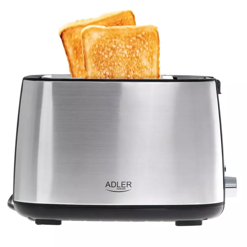 Skrudintuvas Adler AD 3214, 2 griežinėliams, nerūdijantis plienas, 900 W, 7 skrudinimo lygiai, atšildymas/pašildymas/automatinis išsijungimas