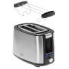 Skrudintuvas Adler AD 3214, 2 griežinėliams, nerūdijantis plienas, 900 W, 7 skrudinimo lygiai, atšildymas/pašildymas/automatinis išsijungimas