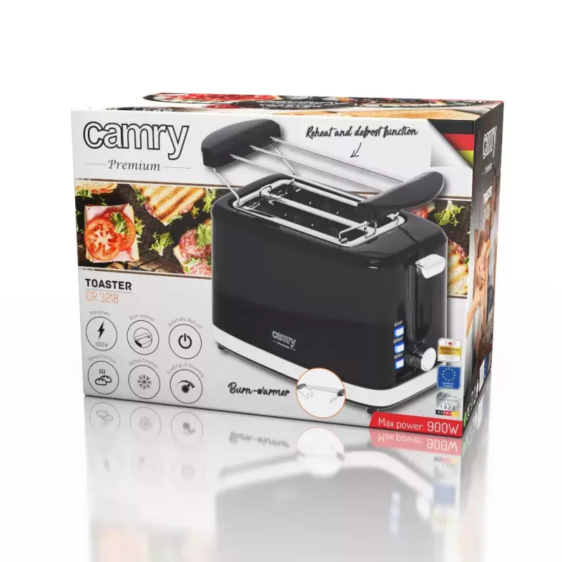 Skrudintuvas Camry Premium CR 3218 2 riekėms 900 W juodas sidabrinis