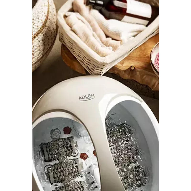 Pėdų vonelė Adler AD 2177 – infraraudonųjų spindulių pėdų masažuoklis su šiluma, vibracija, burbulais, 450 W, 5,6 l talpa, ergonomiška rankena