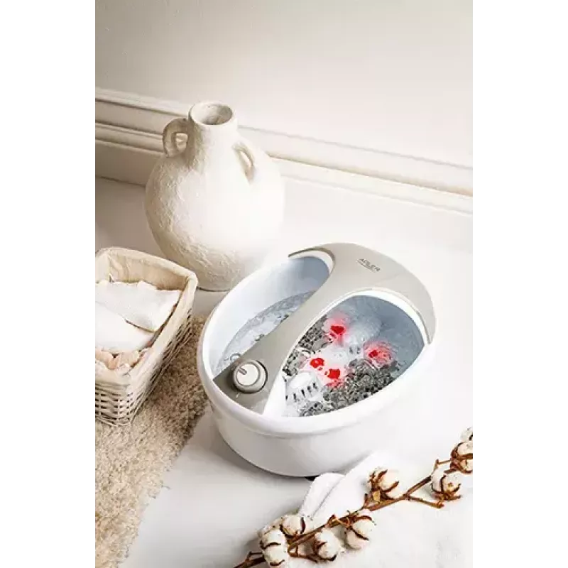 Pėdų vonelė Adler AD 2177 – infraraudonųjų spindulių pėdų masažuoklis su šiluma, vibracija, burbulais, 450 W, 5,6 l talpa, ergonomiška rankena