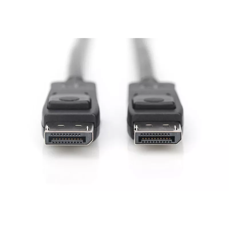 DIGITUS DisplayPort jungiamasis laidas, DP M/M, 3 m su užraktu, Ultra HD 8K, Vers. 1.3/1.4, juodas