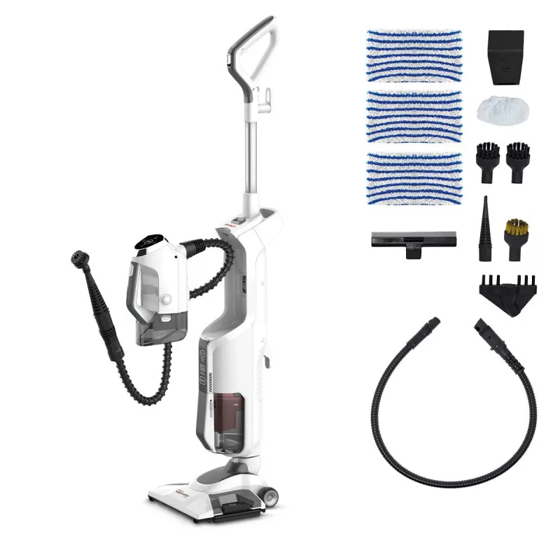 Stačias siurblys su garų valytuvu Polti Vaporetto 3 Clean 1800 W be maišelio baltas