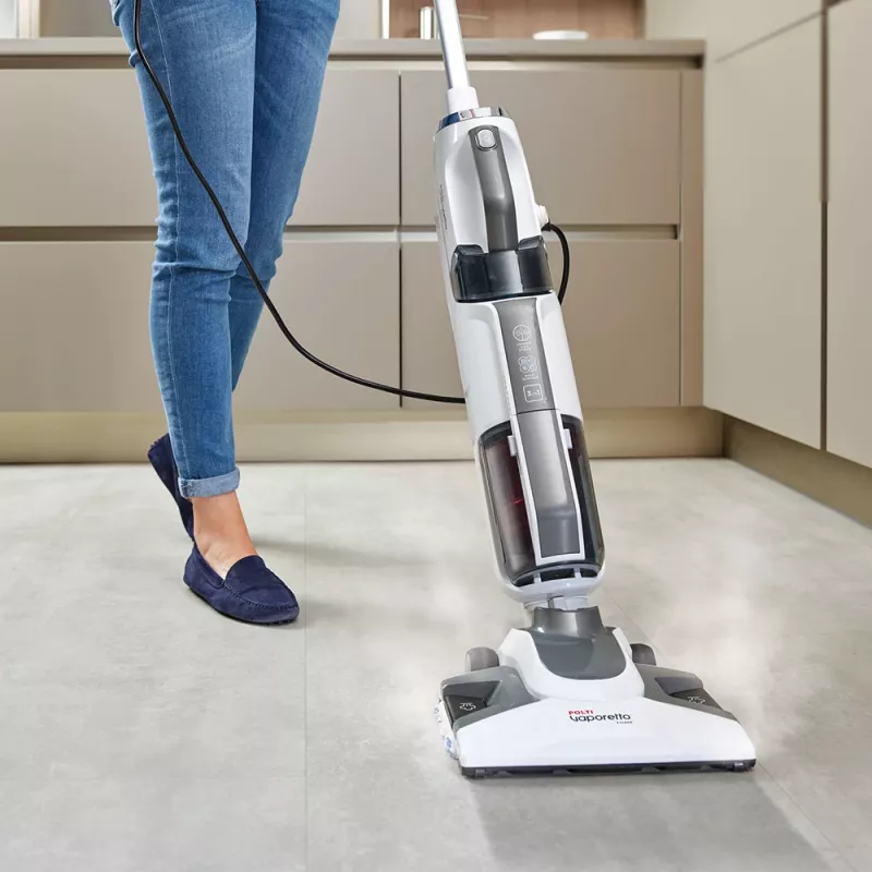 Stačias siurblys su garų valytuvu Polti Vaporetto 3 Clean 1800 W be maišelio baltas