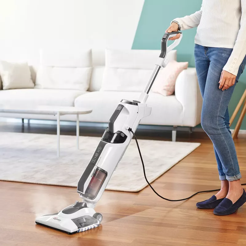 Stačias siurblys su garų valytuvu Polti Vaporetto 3 Clean 1800 W be maišelio baltas