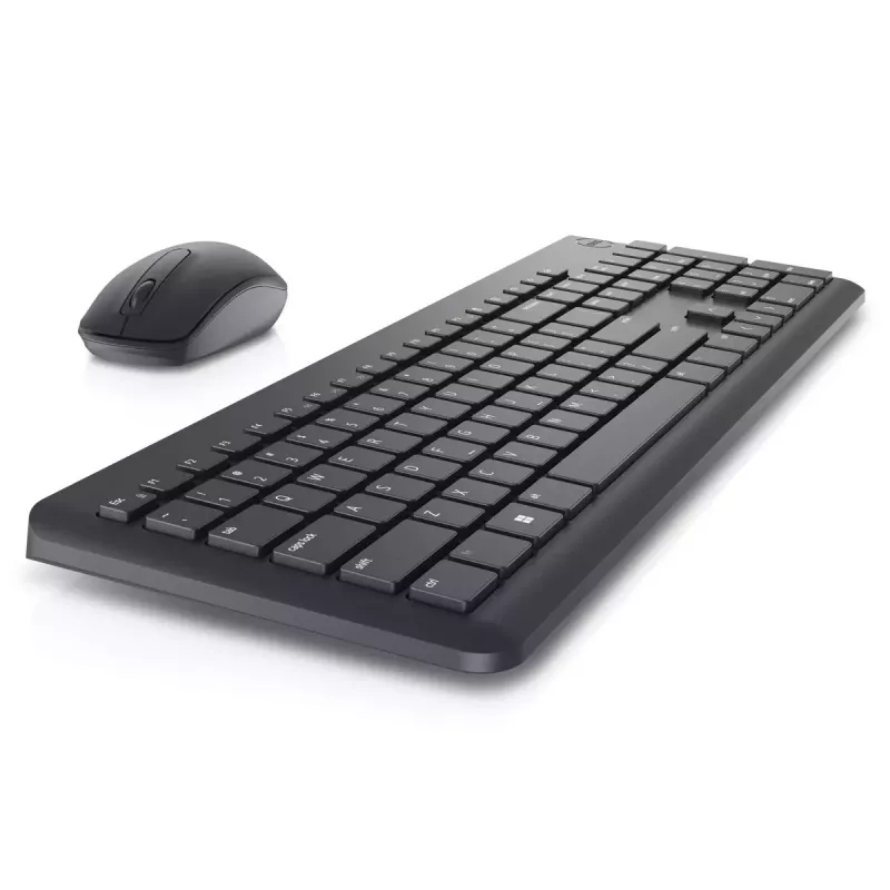 Belaidis klaviatūros ir pelės rinkinys Dell KM3322W — Pilno dydžio QWERTY, RF belaidis, juodas, biurui
